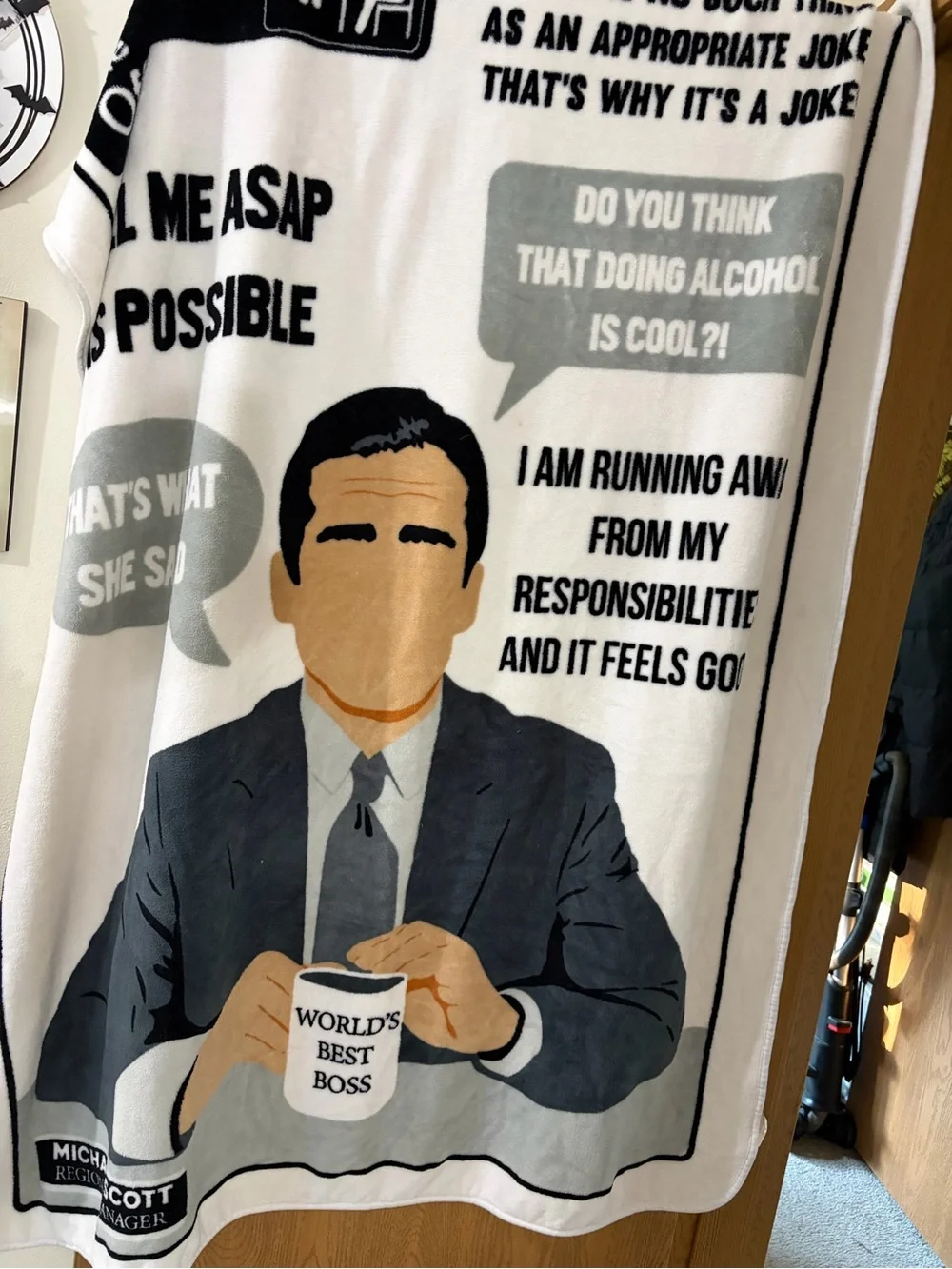 The Office Michael Scott Quotes Plush Fleece Throw Blanket World’s Best Boss